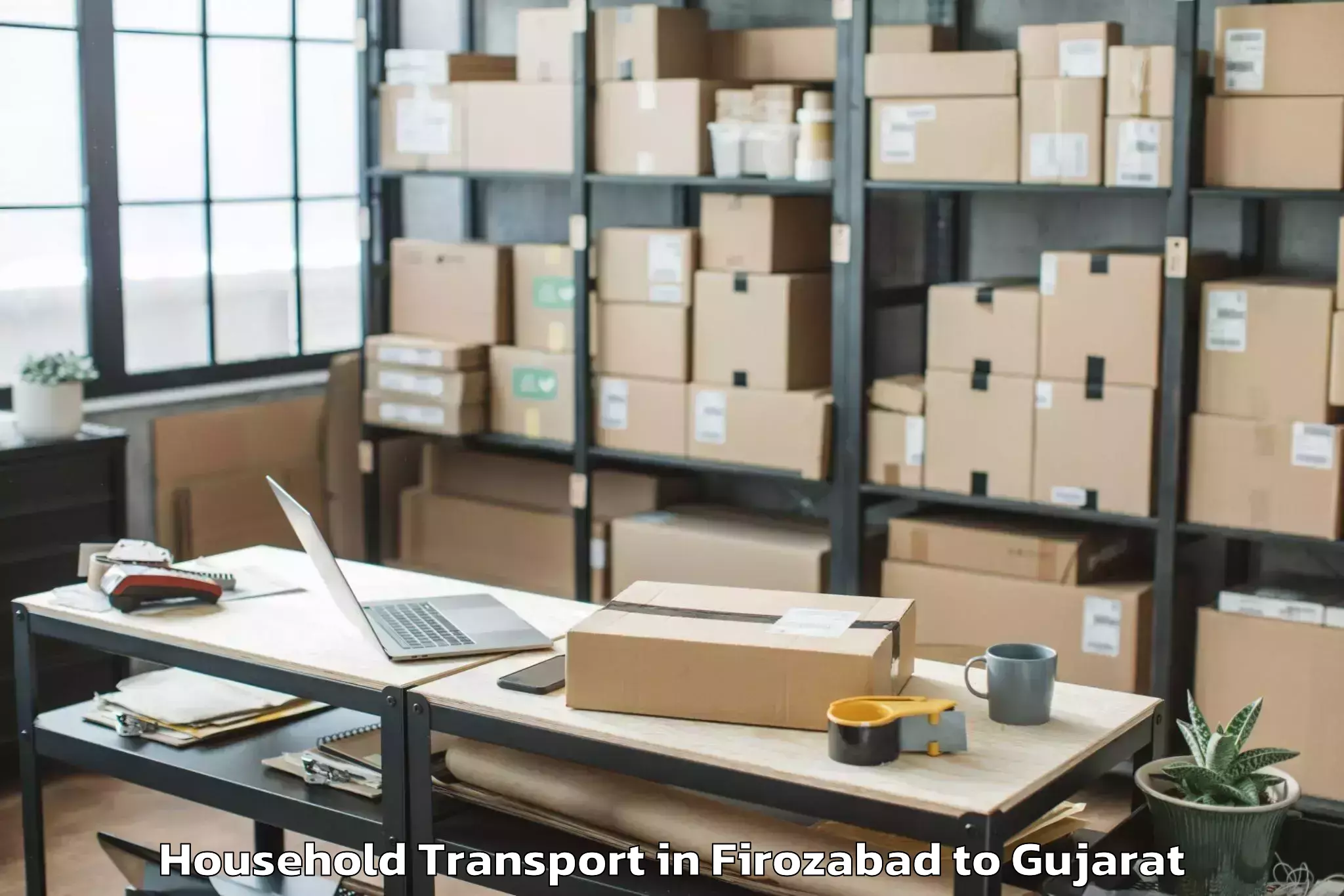 Hassle-Free Firozabad to Jamnagar Household Transport